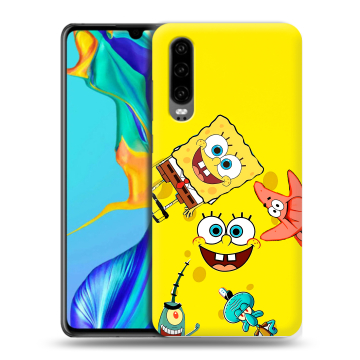 Силиконовый чехол на Huawei P30 с принтом Спанч боб Спанчбоб