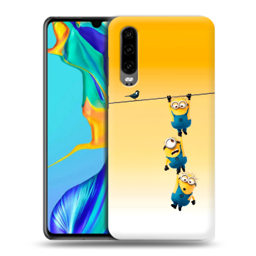 Силиконовый чехол на Huawei P30 с принтом Миньоны