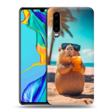 Силиконовый чехол на Huawei P30 с принтом Капибара