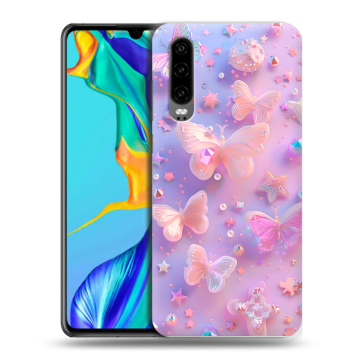 Силиконовый чехол на Huawei P30 с принтом Бабочки