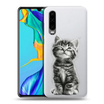 Силиконовый чехол на Huawei P30 с принтом Котенок Силиконовый чехол на Huawei P30 с принтом Котенок