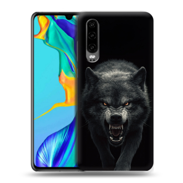 Силиконовый чехол на Huawei P30 с принтом Волк