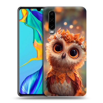 Силиконовый чехол на Huawei P30 с принтом Милая сова Силиконовый чехол на Huawei P30 с принтом Милая сова