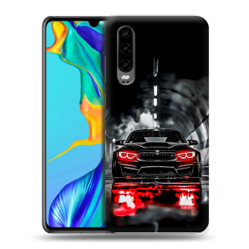 Силиконовый чехол на Huawei P30 с принтом BMW БМВ