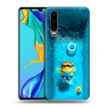 Силиконовый чехол на Huawei P30 с принтом Миньоны