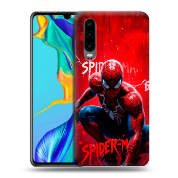 Силиконовый чехол на Huawei P30 с принтом Spiderman Человек паук