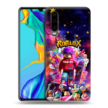Силиконовый чехол на Huawei P30 с принтом Roblox Роблокс