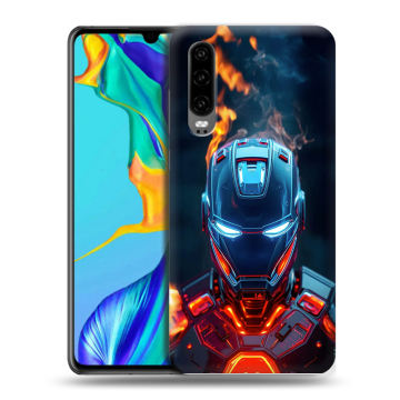 Силиконовый чехол на Huawei P30 с принтом IronMan Железный человек