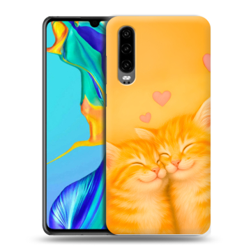 Силиконовый чехол на Huawei P30 с принтом Милые котята