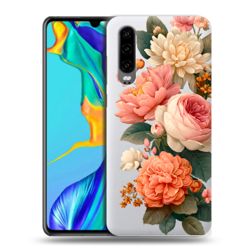 Силиконовый чехол на Huawei P30 с принтом цветы Силиконовый чехол на Huawei P30 с принтом цветы