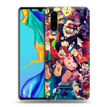 Силиконовый чехол на Huawei P30 с принтом Gravity Falls Гравити Фолз