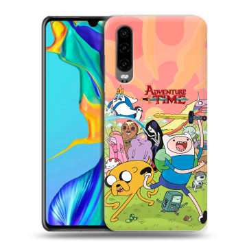 Силиконовый чехол на Huawei P30 с принтом Adventure time Время приключений Силиконовый чехол на Huawei P30 с принтом Adventure time Время приключений