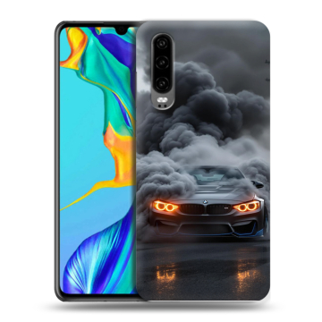Силиконовый чехол на Huawei P30 с принтом BMW БМВ