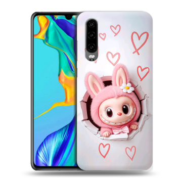 Силиконовый чехол на Huawei P30 с принтом Labubu Лабубу