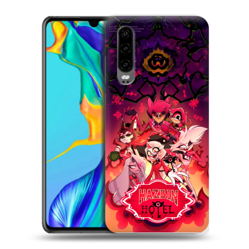 Силиконовый чехол на Huawei P30 с принтом Hazbin Hotel Отель Хазбин