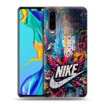 Силиконовый чехол на Huawei P30 с принтом Nike Найк