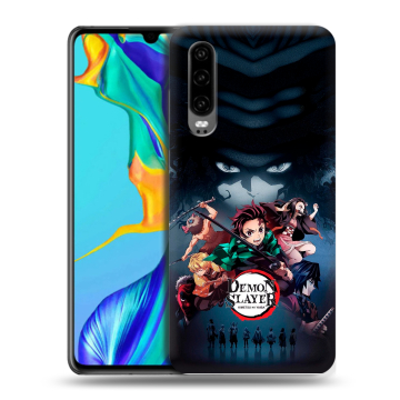 Силиконовый чехол на Huawei P30 с принтом Demon Slayer Клинок рассекающий демонов