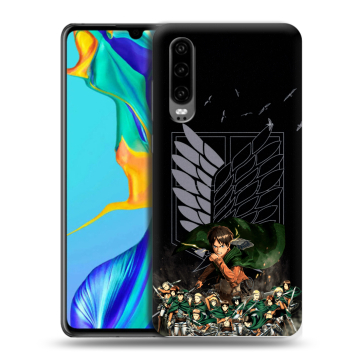 Силиконовый чехол на Huawei P30 с принтом Атака титанов