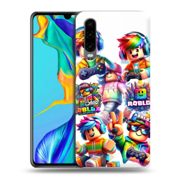 Силиконовый чехол на Huawei P30 с принтом Roblox Роблокс
