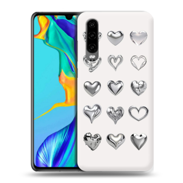 Силиконовый чехол на Huawei P30 с принтом Y2K сердечки Силиконовый чехол на Huawei P30 с принтом Y2K сердечки