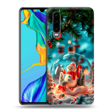 Силиконовый чехол на Huawei P30 с принтом Новый год Силиконовый чехол на Huawei P30 с принтом Новый год