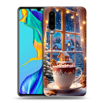 Силиконовый чехол на Huawei P30 с принтом Новый год Силиконовый чехол на Huawei P30 с принтом Новый год