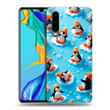 Силиконовый чехол на Huawei P30 с принтом Новый год Силиконовый чехол на Huawei P30 с принтом Новый год