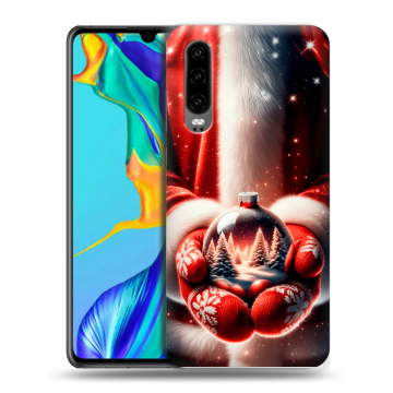 Силиконовый чехол на Huawei P30 с принтом Новый год Силиконовый чехол на Huawei P30 с принтом Новый год