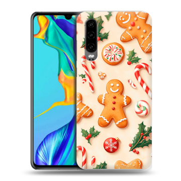 Силиконовый чехол на Huawei P30 с принтом Новый год Силиконовый чехол на Huawei P30 с принтом Новый год