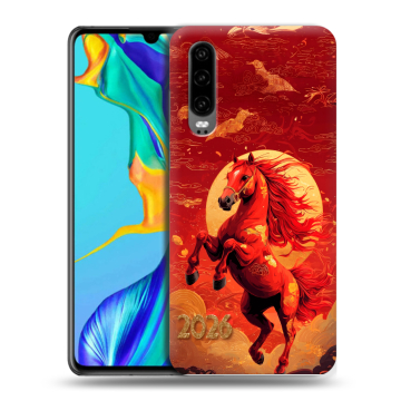 Силиконовый чехол на Huawei P30 с принтом Новый год Силиконовый чехол на Huawei P30 с принтом Новый год