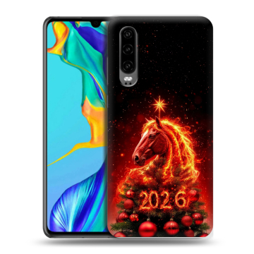 Силиконовый чехол на Huawei P30 с принтом Новый год Силиконовый чехол на Huawei P30 с принтом Новый год