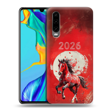 Силиконовый чехол на Huawei P30 с принтом Новый год Силиконовый чехол на Huawei P30 с принтом Новый год