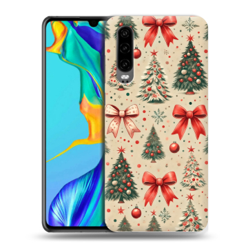 Силиконовый чехол на Huawei P30 с принтом Новый год Силиконовый чехол на Huawei P30 с принтом Новый год