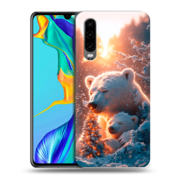 Силиконовый чехол на Huawei P30 с принтом Новый год Силиконовый чехол на Huawei P30 с принтом Новый год