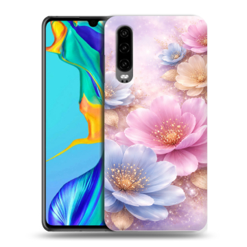 Силиконовый чехол на Huawei P30 с принтом женский