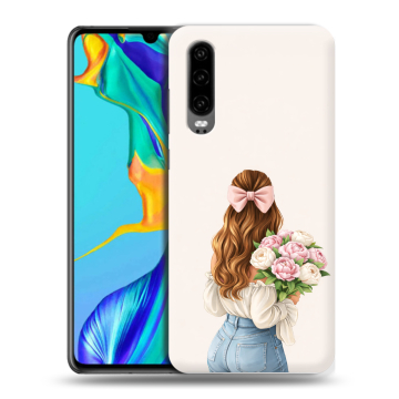 Силиконовый чехол на Huawei P30 с принтом женский