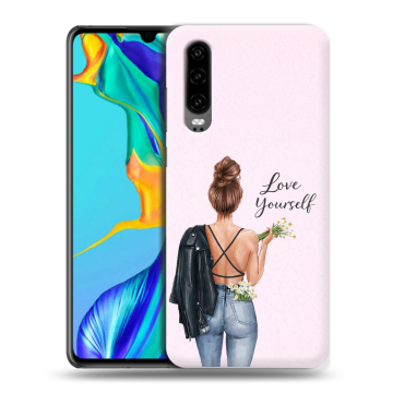 Силиконовый чехол на Huawei P30 с принтом женский