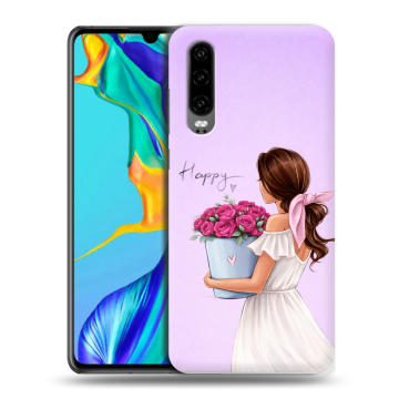 Силиконовый чехол на Huawei P30 с принтом женский