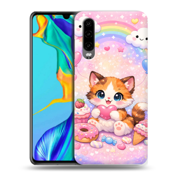 Силиконовый чехол на Huawei P30 с принтом для девочек