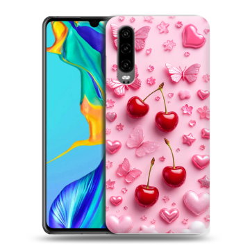 Силиконовый чехол на Huawei P30 с принтом для девочек