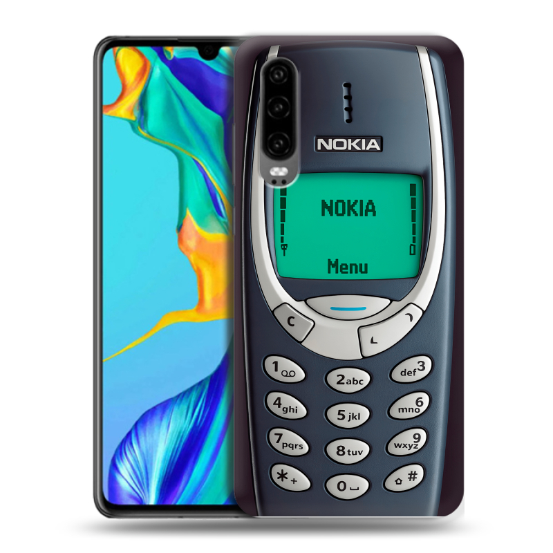 Силиконовый чехол на Huawei P30 с принтом Старый телефон Силиконовый чехол на Huawei P30 с принтом Старый телефон