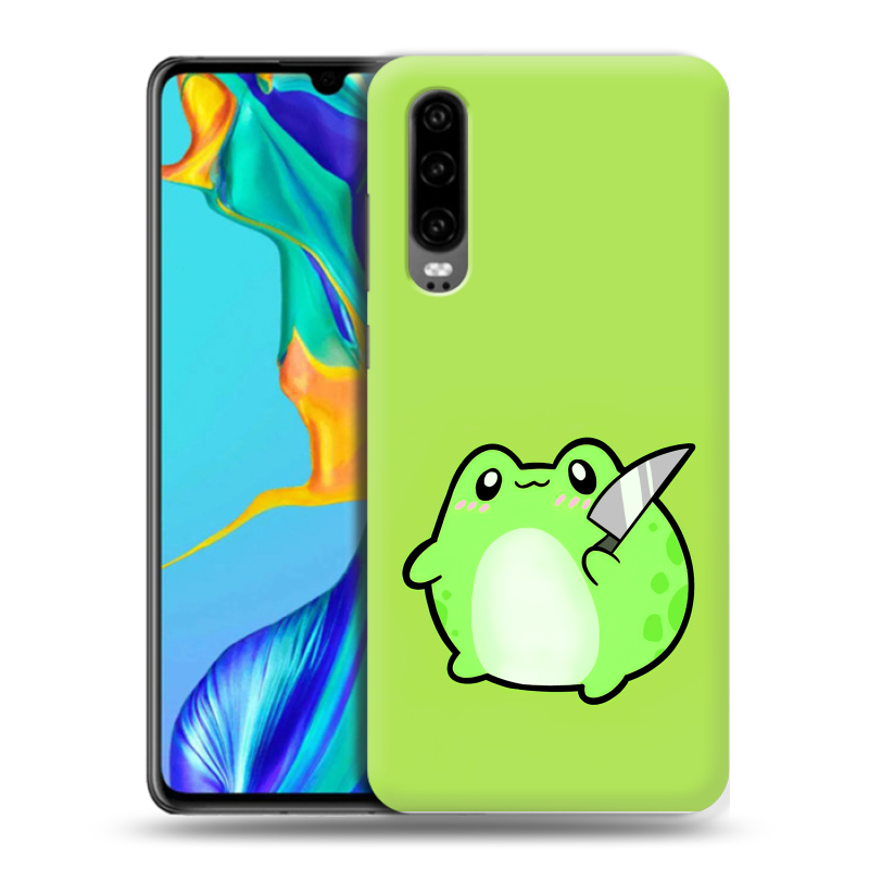 Пластиковый чехол на Huawei P30 с принтом Лягушенок Пластиковый чехол на Huawei P30 с принтом Лягушенок