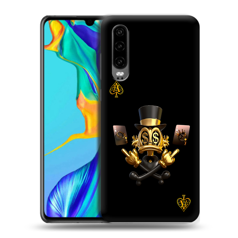 Силиконовый чехол на Huawei P30 с принтом Золотой скрудж макдак Силиконовый чехол на Huawei P30 с принтом Золотой скрудж макдак
