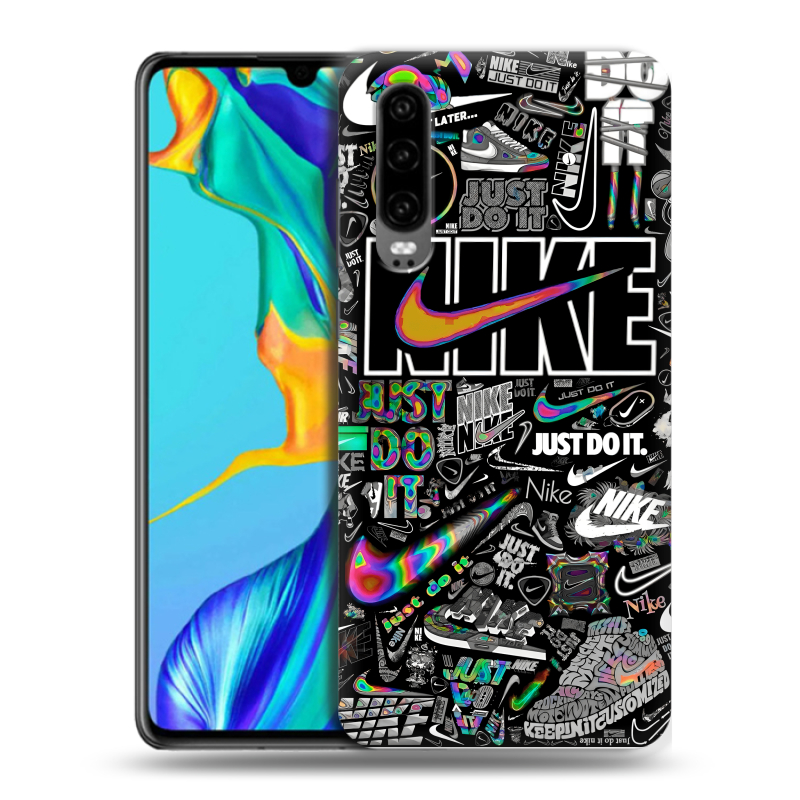 Силиконовый чехол на Huawei P30 с принтом Найк Силиконовый чехол на Huawei P30 с принтом Найк