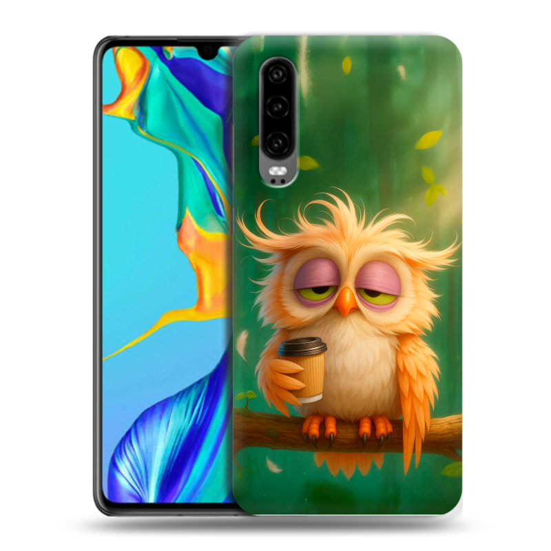 Пластиковый чехол на Huawei P30 с принтом сова Пластиковый чехол на Huawei P30 с принтом сова