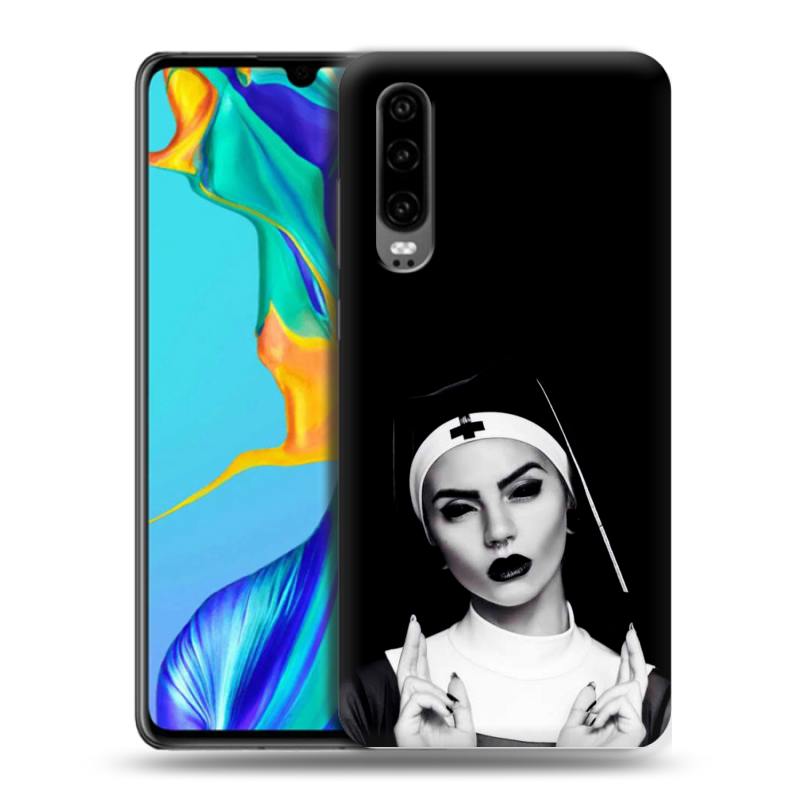 Силиконовый чехол на Huawei P30 с принтом монашка Силиконовый чехол на Huawei P30 с принтом монашка