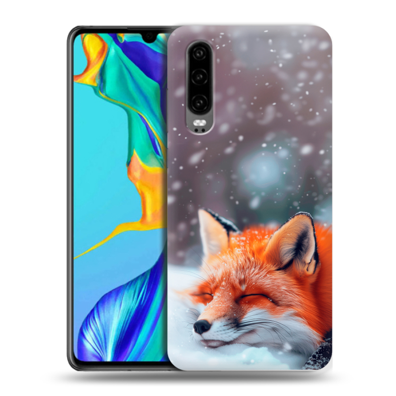 Силиконовый чехол на Huawei P30 с принтом лиса Силиконовый чехол на Huawei P30 с принтом лиса