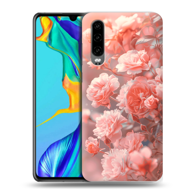 Силиконовый чехол на Huawei P30 с принтом Розы цветы Силиконовый чехол на Huawei P30 с принтом Розы цветы