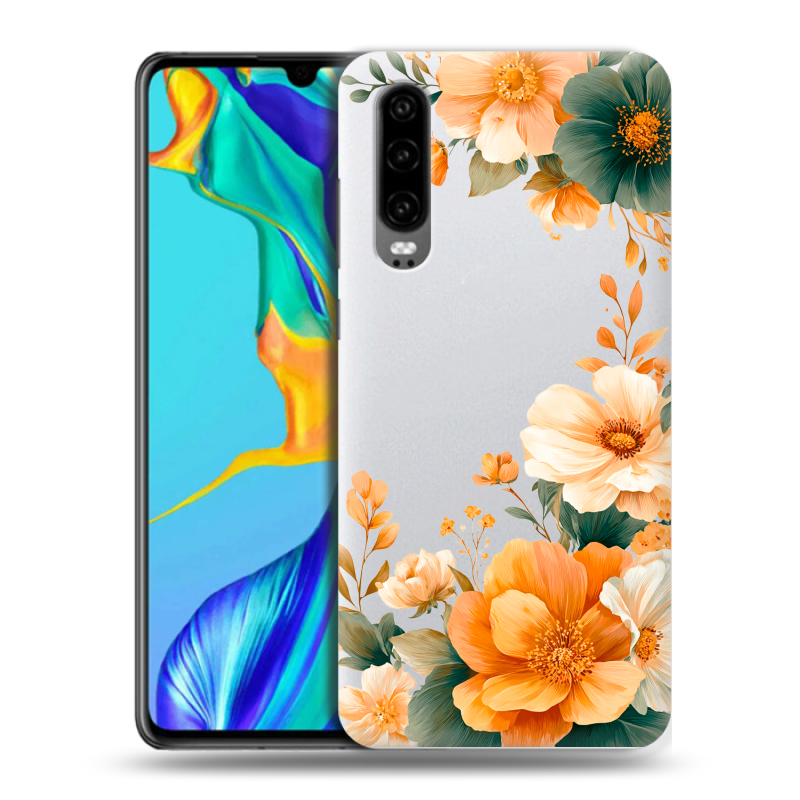 Пластиковый чехол на Huawei P30 с принтом Цветы принт Пластиковый чехол на Huawei P30 с принтом Цветы принт