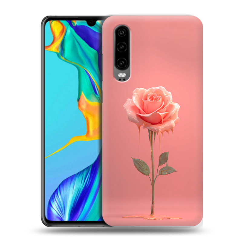 Пластиковый чехол на Huawei P30 с принтом Розовая роза Пластиковый чехол на Huawei P30 с принтом Розовая роза